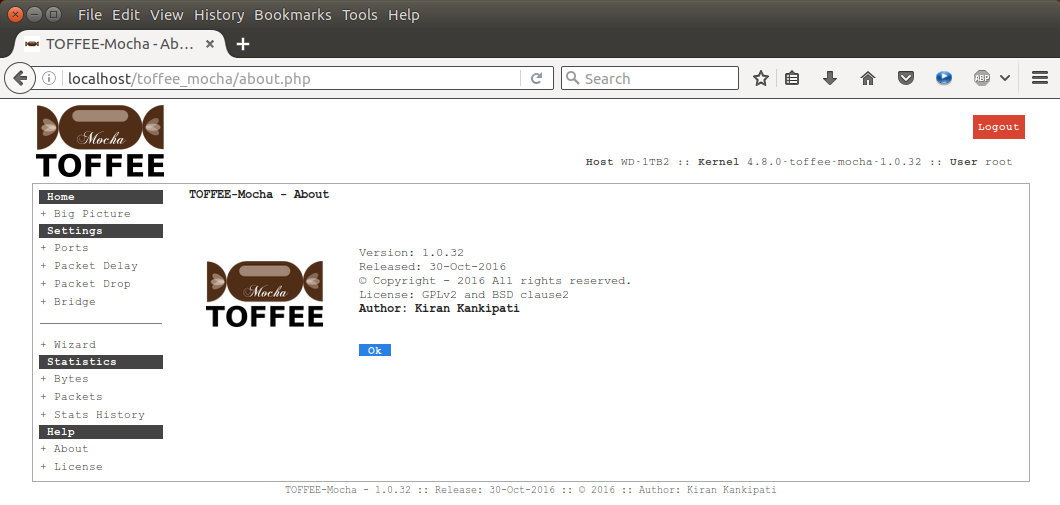 15 TOFFEE-Mocha-1.0.32-1-x86_64 WAN Emulator About page [CDN]